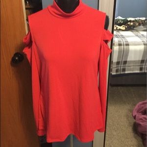 Red open sleeved top